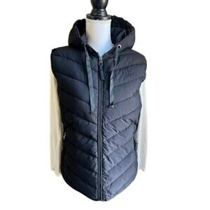 NWT Lauren Ralph Lauren black hooded jacket vest size L